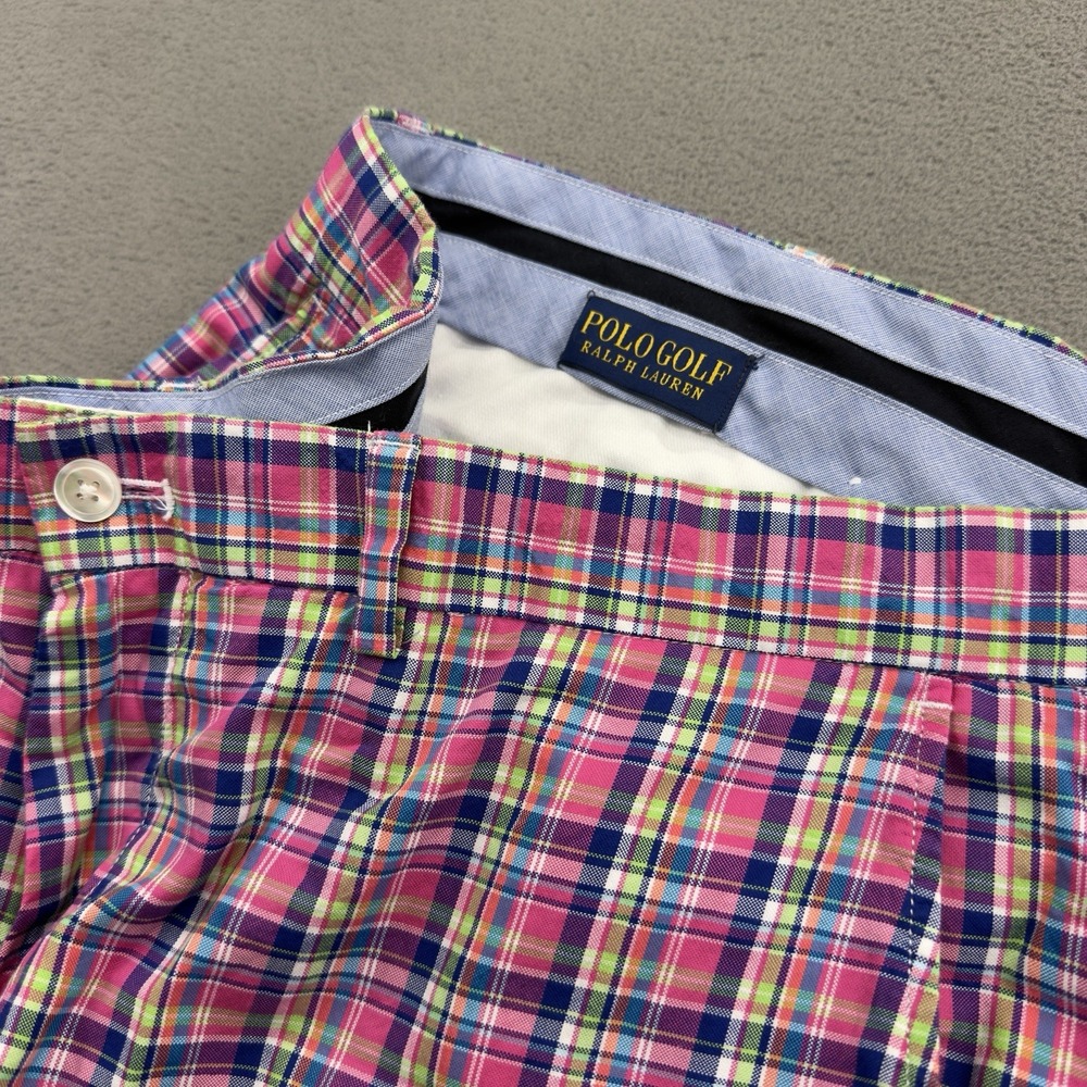 Polo Ralph Lauren Golf Shorts Mens 38 Pink Blue Green Plaid 9.5" Inseam